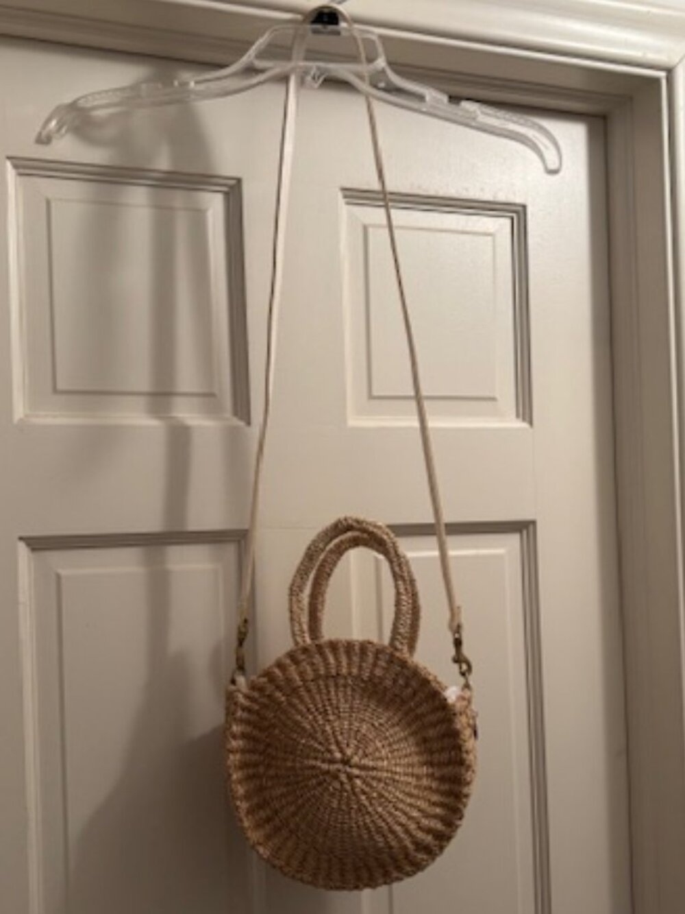 Clare V Petite Alice Natural Straw Sisal Basket Purse & Leather strap/Gently Use